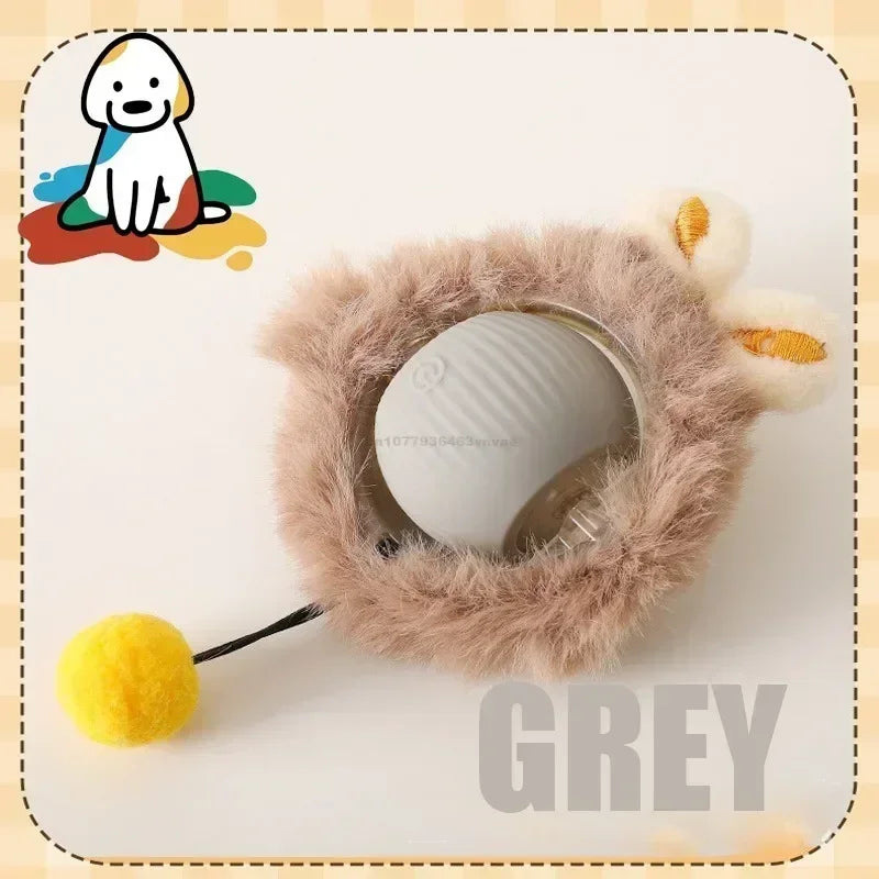 Rechargeable Pet Interactive Automatic Rolling Ball Toy Cats Pet Products New Electric Dog Ball Toy Simulated Tail for Cat